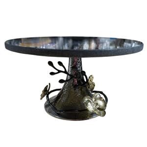 Michael Aram Neiman Marcus Gold Orchid Cake Stand in Excellent Used Condition